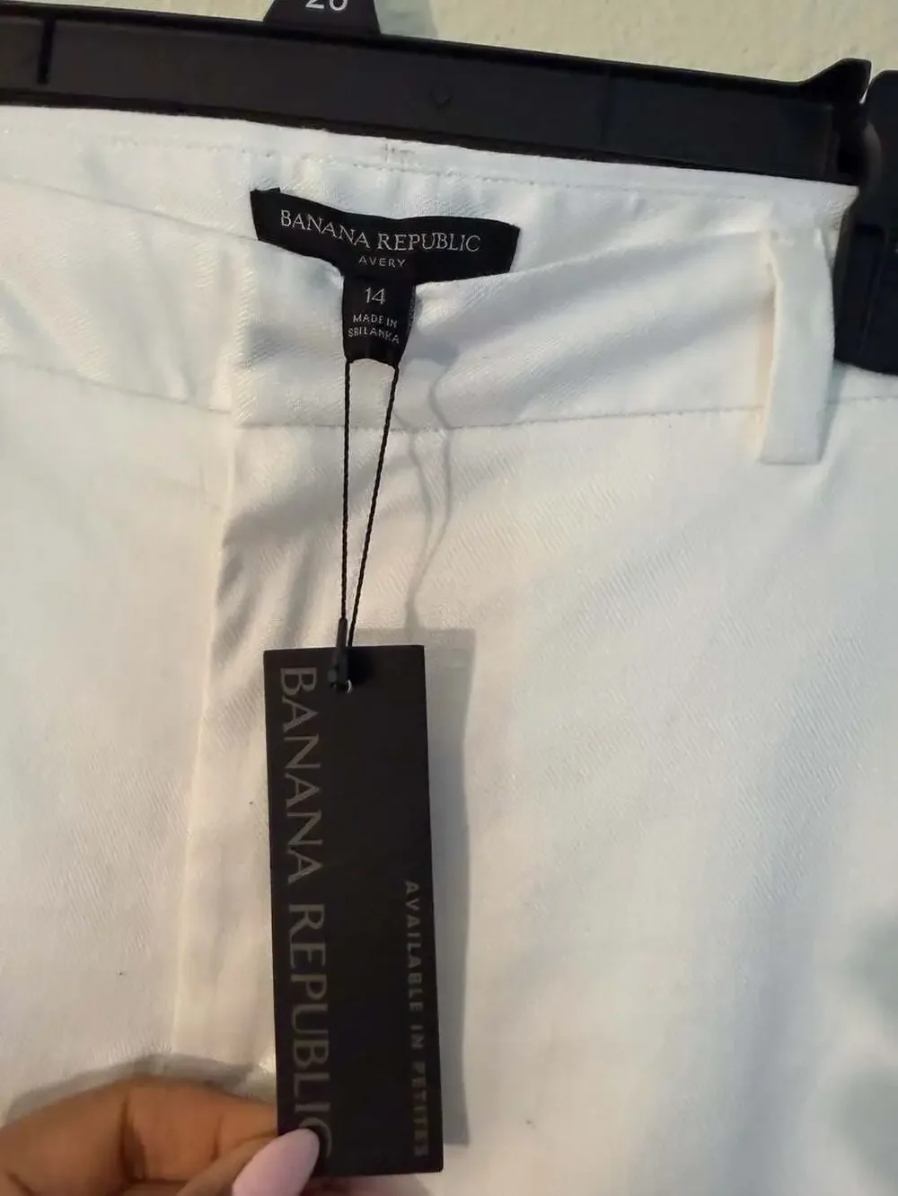 Banana Republic Avery Pleated White Linen Blend Ankle Pants Size 14 NWT